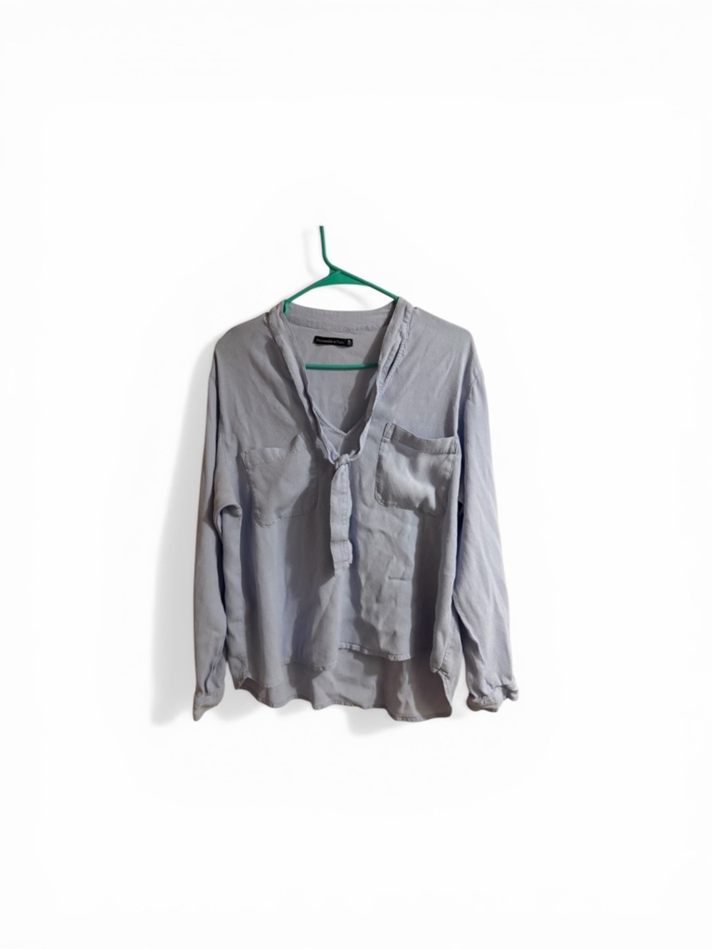 Light Blue Women’s Long-Sleeve V-Neck Shirt